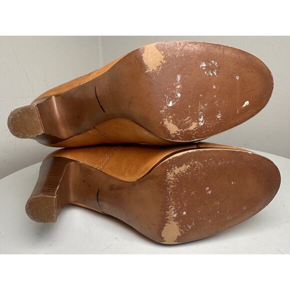 Vtg J Crew Leather LaceUp Heeled Ankle Booties Women Sz 7.5 Italian Made Granny - Picture 5 of 16